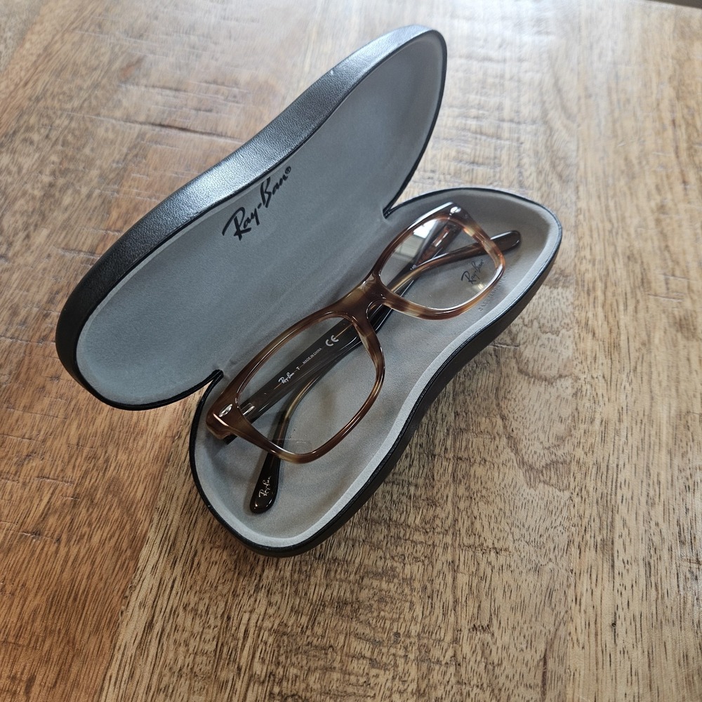 Ray-Ban RB5228 5799 Striped Brown Eyeglasses Frame 50-17-140 Unisex w/ Case